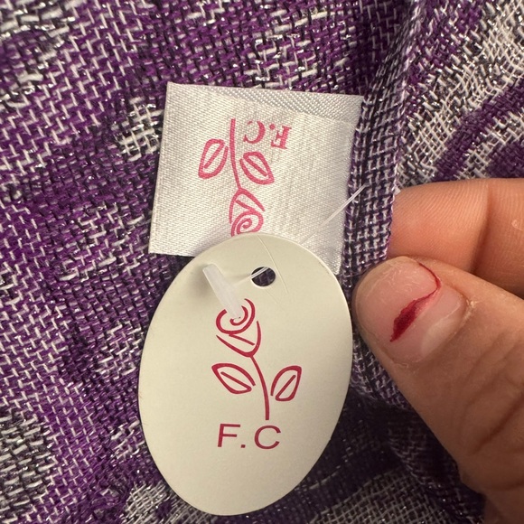 F.C Purple Patterned Scarf - Picture 5 of 6